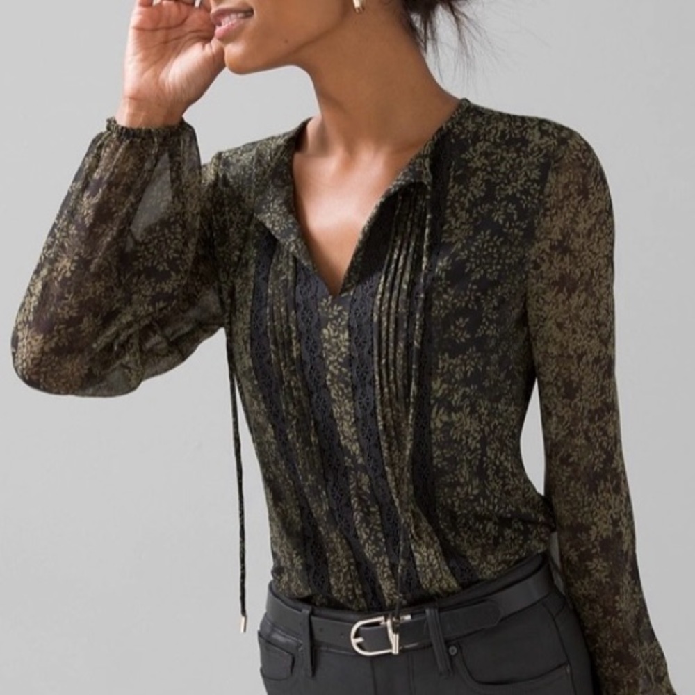 WHBM White House Black Market Matte Jersey Tunic  Floral Women's Top *Runs big